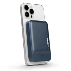 Ambrane 10000mAh MagSafe Wireless Fast Charging Power Bank, Compact, 20W PD Output, Portable Charger for iPhone 16 15 14 13 12 & Android, Metallic Body, Travel-Friendly (Aerosync PB Prime, Blue)