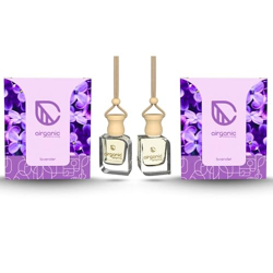 AIRGANIC Aroma Swing Combo Offer: Lavender |Pack 2| Aroma with Essential Oils in Glass Bottle with Wooden Diffuser Lid| Car Hanging Accessories| Car Accessories Interior