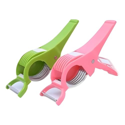 EcShopZ Slicer Cum Peeler Vegetable and Fruit Peeler Multi Purpose Cutter, 5 Sharp Stainless Steel Blade (Colours May Vary)
