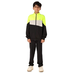 Vector X OKTS-325 Kids Winter Wear Regular Fit Sports Wear Tracksuit (Size: 32, Color: Black/Grey/F-Green)
