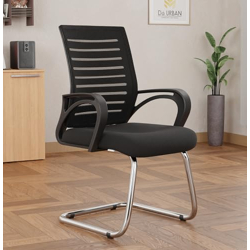 Da URBAN Tulip Mid Back Mesh Visitor Chair | Heavy Duty Metal Frame | Office Visitor/Study/Waiting Room Sitting Chair| Professional Look Ergonomic Chair (Black) (1 pc)