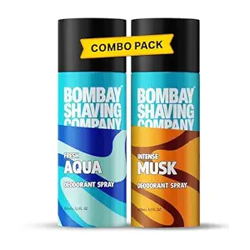 Bombay Shaving Company Deodorant Aerosol Combo - Aqua & Musk - 150Ml X 2 |Deodorant For Men Long Lasting| 300 ML (Lemon)