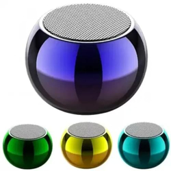 INEFABLE Mini Boost 4 Bluetooth Speaker 4D Mini Electroplating Round Steel Speaker - Multicolor - Pack of 1