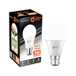 Orient Electric Polycarbonate High Glo Led Lamp 5W, (Cool White, 6500K, B22 - Pack Of 1)