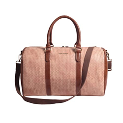 Gauge Machine Unisex Faux Leather Stylish Weave Duffle Bag (Nude_GMDFB0122203APT)
