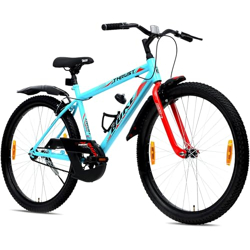 Avon Buke Thrust 26T MTB Bicycles for Adults |Wheel Size: 26 Inches |Steel Frame:17.5 Inch|Rigid Fork |Caliper Brake |Steel Rim |Short Bend, Mudguards & Bottle Stand, Matt Gloss Finish(Sky Blue)