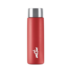 MILTON Bitsy Buddies 450 Stainless Steel Water Bottle 430 ml, Single Walled, ISI Certified I Leak Proof Lid, Rust Proof I For School, Office, Gym I Red