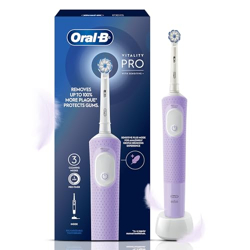 Oral B Vitality Pro with Sensitive Plus Rechargeable Electric Toothbrush for Adults, 3 Brushing Modes, 2 Min Timer, 2 Year Warranty by Oral-B, IPX7 Water Resistant (Lilac)