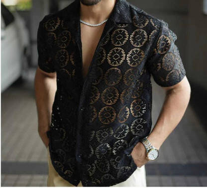 Men Regular Fit Self Design Casual Shirt