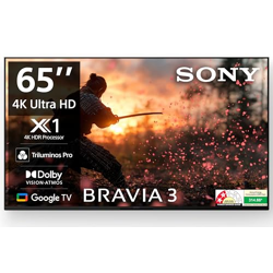 Sony BRAVIA 3 Series 164 cm (65 inches) 4K Ultra HD AI Smart LED Google TV K-65S30B (Black)-2 Years Warranty for Limited Period