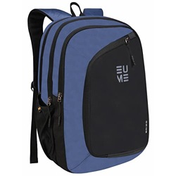 EUME Brizo 32 Liters 3 Compartment Office and Travel Bags Polyester Casual Daypacks Laptop Backpacks - Navy Blue