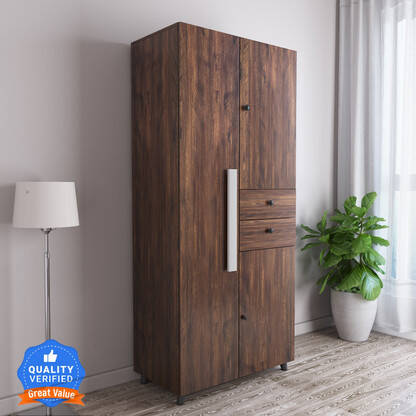 CARLTON LONDON Willy Engineered Wood 3 Door Wardrobe(Finish Color - Rustic, Knock Down)