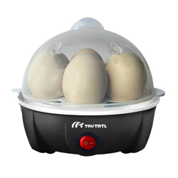 truTRTL Smart Instant Egg Boiler Machine 350 Watts | Boil upto 7 Eggs (Hard, Medium, Soft) | Automatic, Overheat Protection | Black| Plastic| 414 ml