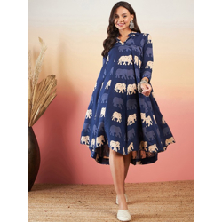 Conversational Printed Fit & Flare Dress