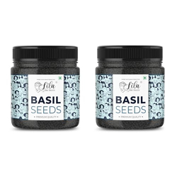 LILA DRY FRUITS Premium Basil Seeds 1 Kg Jar Pack (500 x 2) | Raw Organic & Natural Sabja Seed | Tukmaria Beej for Diet, Rich in Proteins and Minerals | Sabza Bij Perfect for Giftings