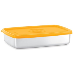 MILTON Steel Pro Rectangular 1000 Stainless Steel Container, 1020 ml, Yellow
