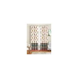 Set of 2 Floral Print Eyelet Door Curtains