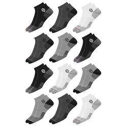 SWAGR 12 Pairs Sports Cotton Ankle Length Socks for Men, Pack of 12., Assorted