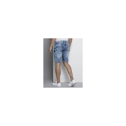 Acid-Wash Slim Fit Denim Shorts