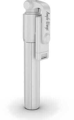 Ample Wings AW R1 Selfie Stick with Detachable Wireless Remote Tripod(White, Supports Up to 1000 g)