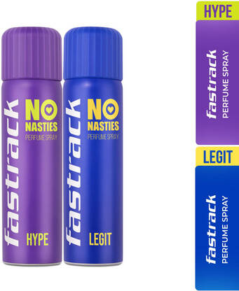 Fastrack No Nasties Perfume Spray - Hype & Legit (Pack of 2) Deodorant Spray - For Men & Women(270 ml, Pack of 2)