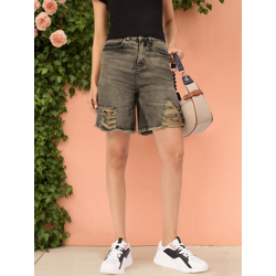 Women Vintage Vibes Ripped Frayed Denim Shorts