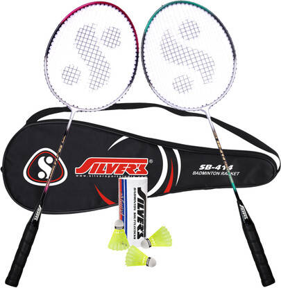 Silver's SB-414 Badminton Combo- 2 Rackets with Shuttle Pack of 3 Badminton Kit