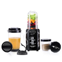 Wonderchef Nutri Blend Smart 3 Jar Automatic Mixer Grinder with Dual Pulse Function|22000 RPM|100% Full Copper Motor|3 Unbreakable Jars|500 W|2 Years Warranty|Recipe book by Chef Sanjeev Kapoor| Black