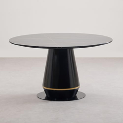 Home Centre Oyster Faux Marble Top 6-Seater Dining Table - Black