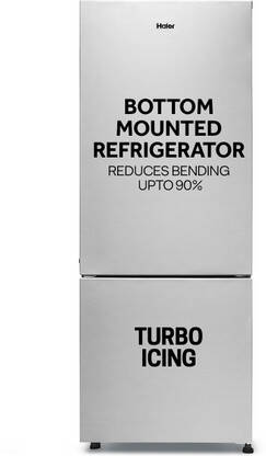 Haier 300 L Frost Free Double Door Bottom Mount 2 Star Refrigerator  with 1 hour Icing(Silver, HRB-3502BS-P)