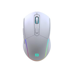 Portronics Toad One Bluetooth Mouse with 2.4 GHz & BT 5.3 Dual Wireless, 6 Buttons, Rechargeable, RGB Lights, Connect 3 Devices, Ergonomic Design for Laptop, Smartphone, Tablet (White)
