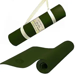 Bodyband Yoga Mat for Women and Men 4mm with Carry Strap EVA Material Extra Thick Exercise Mat for Workout Yoga Fitness Pilates and Meditation, Anti Tear Anti Slip For Home & Gym Use - Army Green