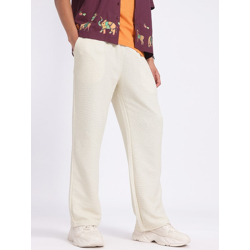 Men Textured Charm Mid-Rise Regular Fit Track Pants