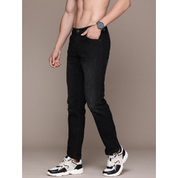 The Roadster Lifestyle Co. Men Slim Fit Low Distress Light Fade Stretchable Jeans