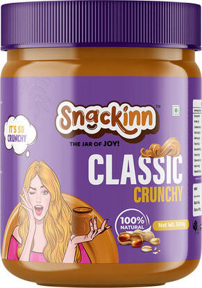 snackinn CLASSIC CRUNCHY PEANUT BUTTER (500 GM,PACK OF 1)(500 g)