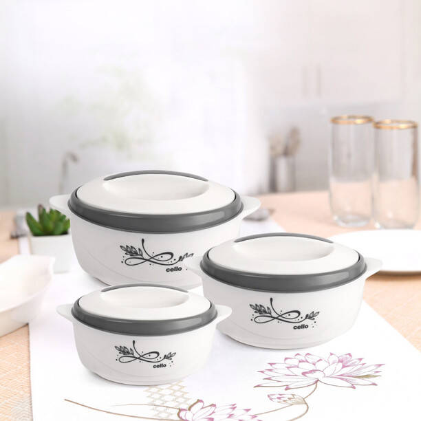 cello Sapphire Brown Pack of 3 Thermoware Casserole