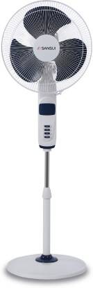Sansui Chetak High Speed 400 mm 3 Blade Pedestal Fan(Blue and White | Pack of 1)