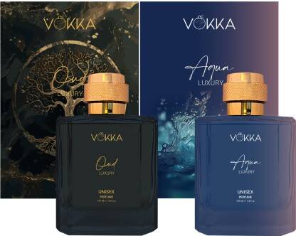 VOKKA Oud & Aqua Unisex Luxury Long Lasting Woody Aquatic Perfume Gift Set| Eau de Parfum - 200 ml(For Men & Women)