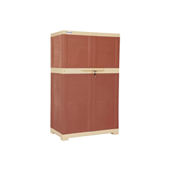 Prima Delta-Deluxe Plastic Shoe Cabinet with Extension for More Storage (Medium) | Space Organizer | Shoe Rack for Home & Office, Red Brick Beige