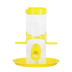 Petcrux Medium Bird Feeder with Holding Handle with 4 Feeding Nozzles, Hanging Sparrow Bird Feeder for Balcony, Garden Outdoor Bird Feeder, Bird Food Feeder (Yellow)