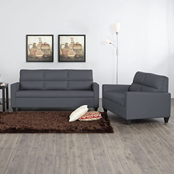 Home Centre Clary Two + Three Seater Sofa Set - Grey, Pine Wood