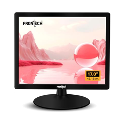 FRONTECH 17 Inch HD LED Monitor | Refresh Rate 60 Hz,1028 x 1024 Pixels | Wall Mountable Slim & Stylish Design with 16.7M Colors| HDMI & VGA Ports, Built-in Power Supply (MON-0065,Black)