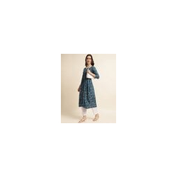 Women Printed Anarkali Kurta with 3/4th Sleeves