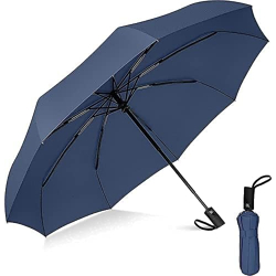 ZUSCHLAG 3 Fold with Auto Open and Close Umbrella For Man Women Kids Girls and Boys Rain and Wind Resistant Umbrella (Blue(Small))