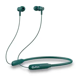 pTron Tangent Flex Bluetooth 5.3 Wireless In Ear Headphone with Mic, 38H Playtime, 13mm Driver, Dual Device Pairing Wireless Neckband, Type-C Charge, Magnetic Buds & IPX5 Water Resistant(Forest Green)