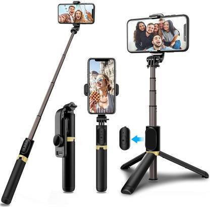 dilgona Mini Fashion Selfie Stick Tripod Stand Multi-functional Compact Selfie Stick with Non-Slip Tripod Bluetooth Remote Control 360 Degree Rotation Portable Sturdy Compatible with ALL SMART PHONE Travel Online Class Office Tripod 3 Axis Gimbal for Camera, Mobile(2500 g)