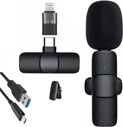 BfsTeckt Wireless k8 Mic for Type-C Bluetooth Android Cell Phone Tablets Supported Camera Microphone