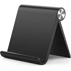 STRIFF Multi Angle Tablet/Mobile Stand, Phone Stand Holder for iPhone, Android, Samsung, OnePlus, Xiaomi. Portable,Foldable Stand.Perfect for Bed,Office, Home,Gift and Desktop (Black)