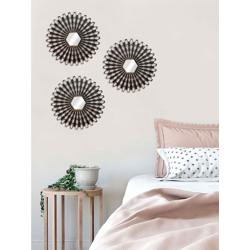 Set of 3 Brown & Black Beautiful Large Wall Mirror