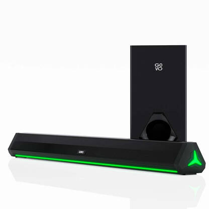 GOVO GOSURROUND 900 | 2.1 with 6.5'' Wired Subwoofer 200 W Bluetooth Soundbar(Platinum Black, 2.1 Channel)